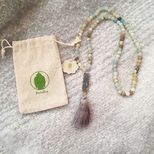 Amazonite Druzy Tassle Mala Necklace